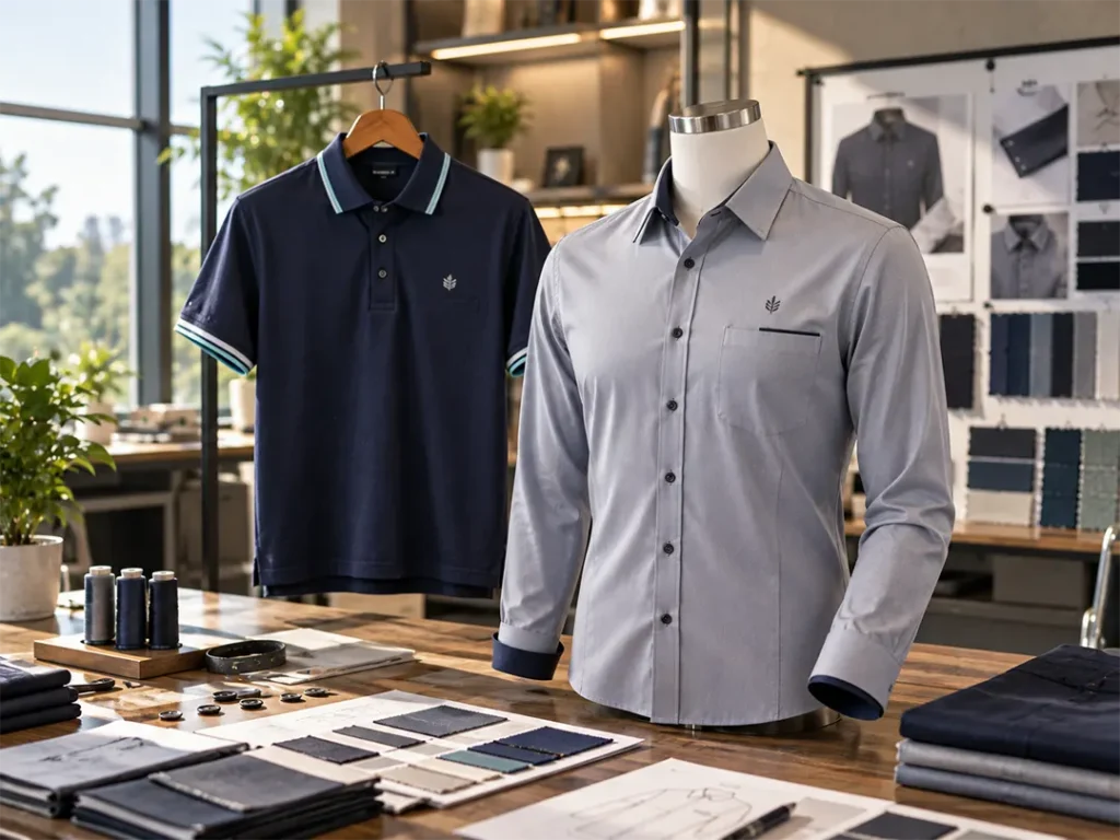 Comparison of corporate polo shirts and formal company shirts