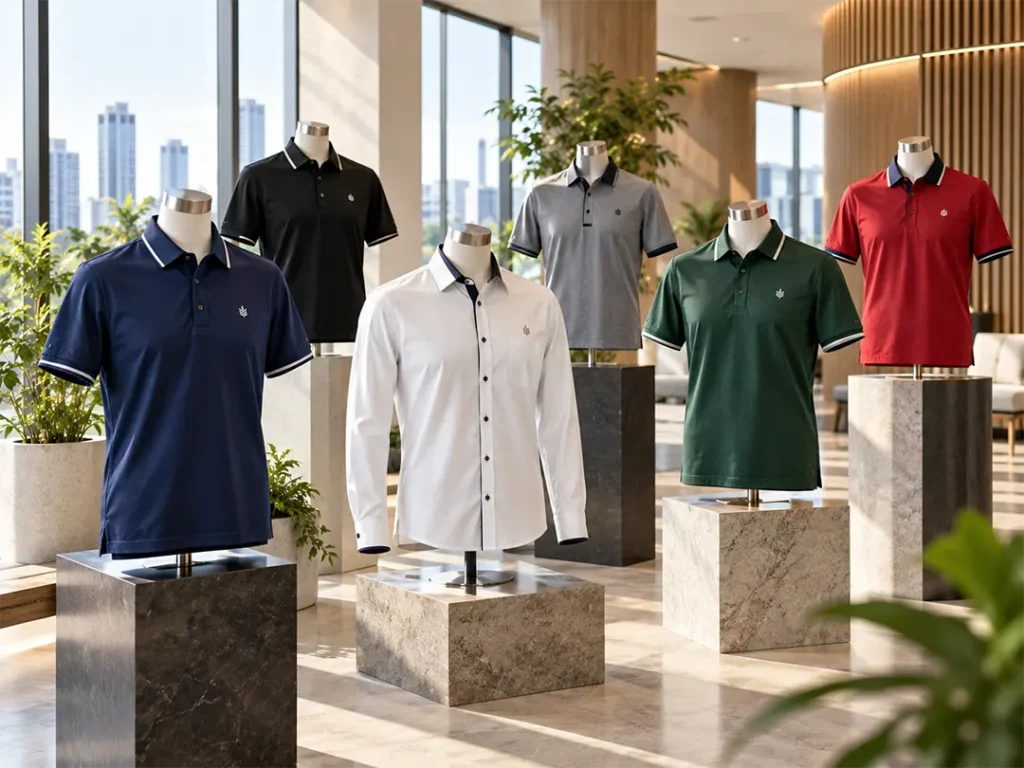 Professional corporate uniforms in different colour combinations