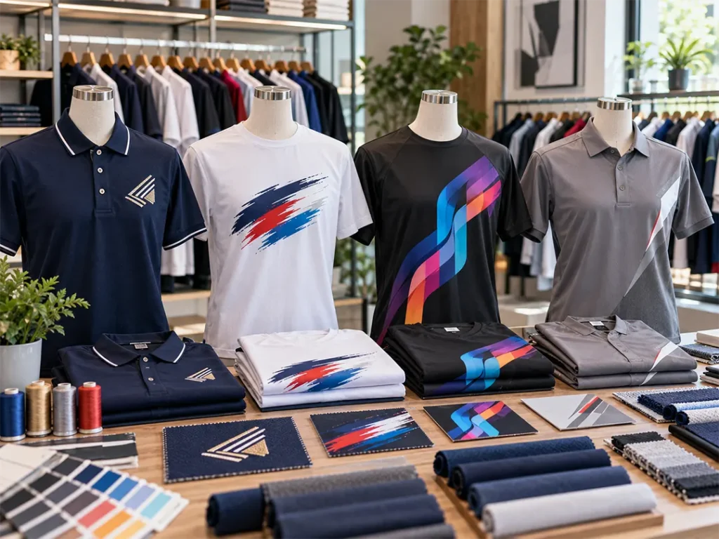 Embroidery and printing options for corporate uniforms