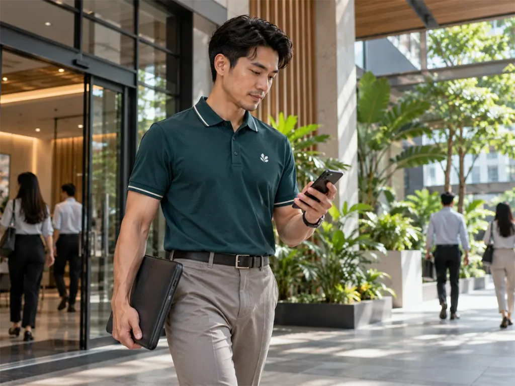 Modern corporate polo shirt for office employees